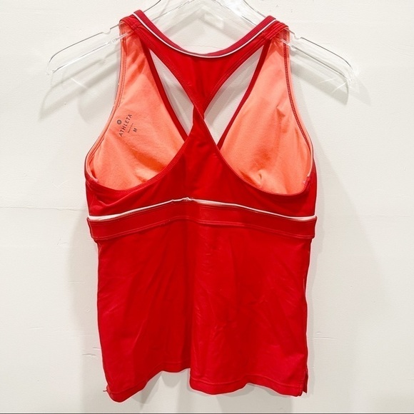 Athleta Cozumel Twist Back Tankini Swim Top in Saffron Red Medium - Picture 2 of 8